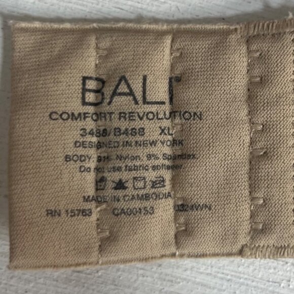 Bali Comfort Revolution Full Coverage Bra XL Beige 3488 Wireless Everyday - Picture 5 of 6